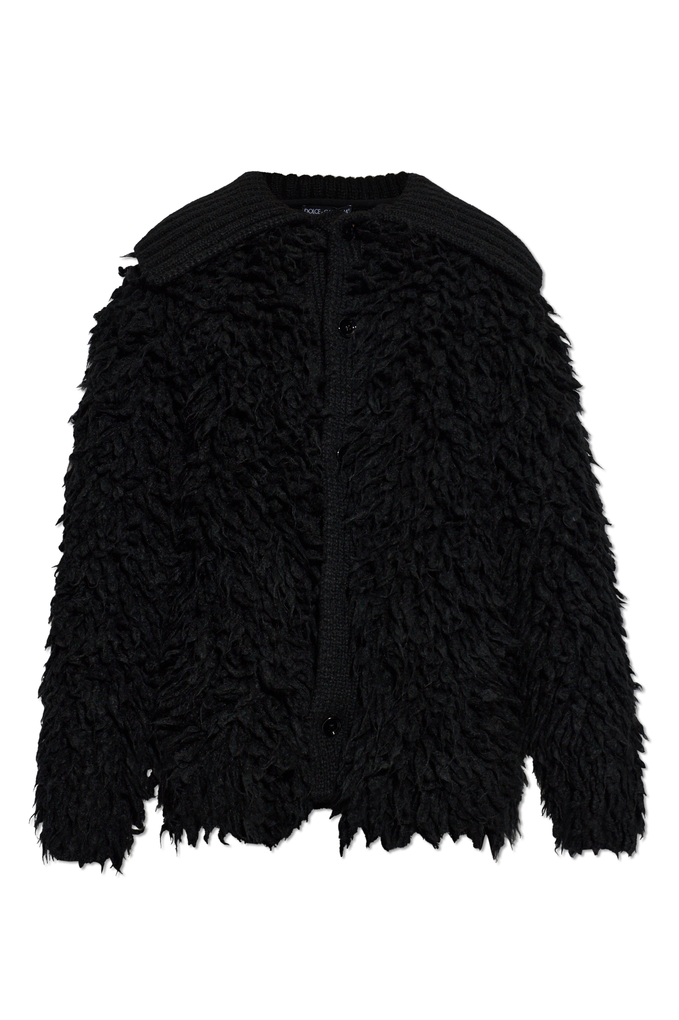 Dolce & Gabbana Wide-Collar Oversized Black Cardigan | Men's | Vitkac